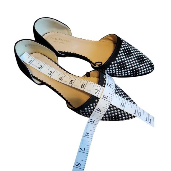 Isaac Mizrahi D'Orsay Black Suede Studded Pointed Toe Loafer Ballet Flats 7.5 - Picture 11 of 12